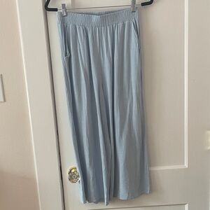 Light Blue Wide-Leg Pants of Matching Set